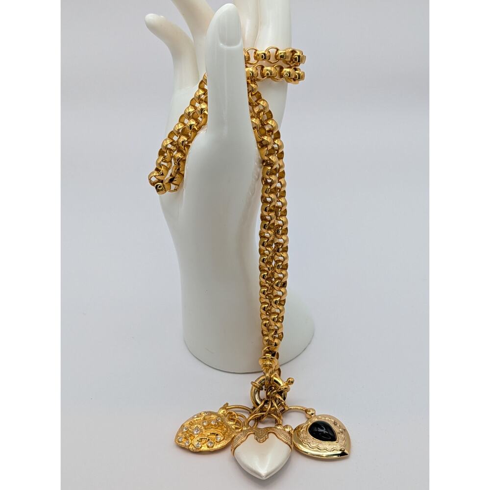 Vintage Joan Rivers Collection Three Hearts Necklace Excellent Condition - Picture 2 of 5